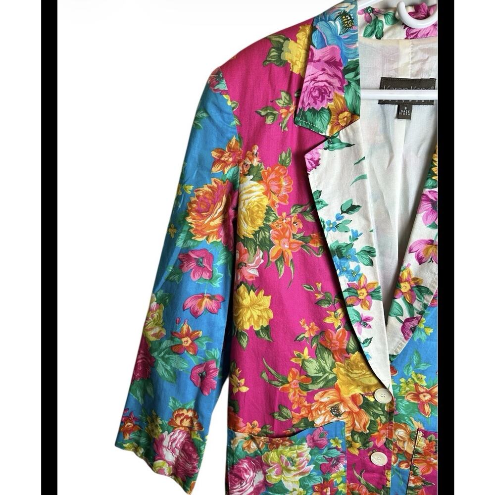 Vintage Karen Kane Floral Blazer 90s Size Small - Picture 2 of 5